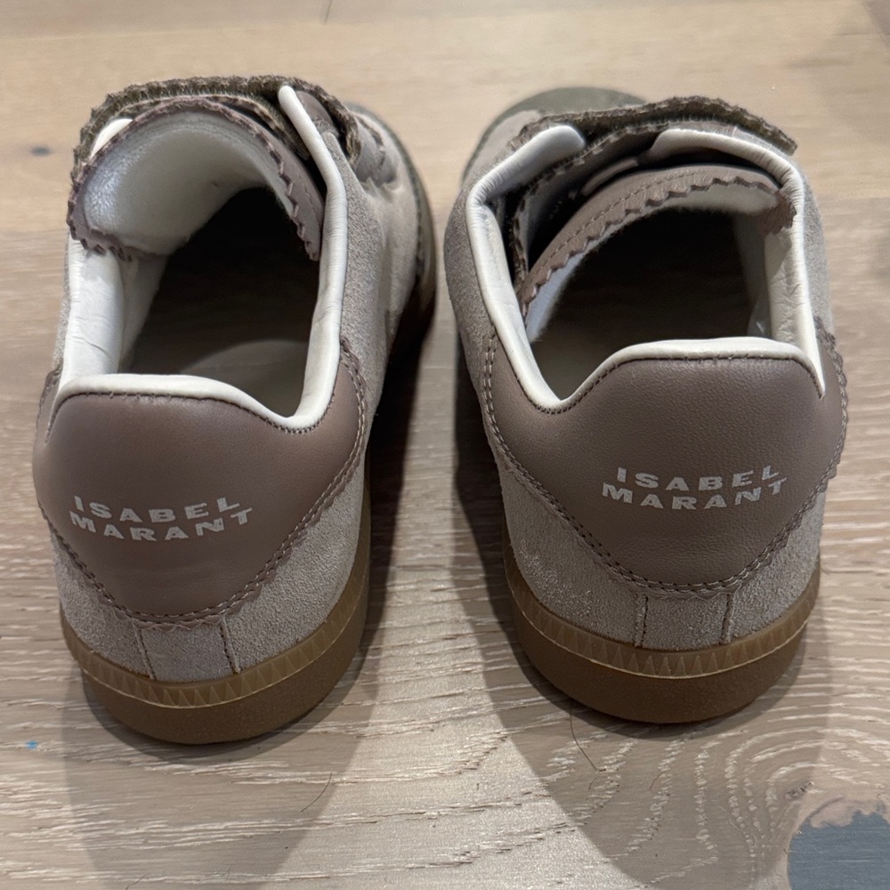 Isabel Marant Taupe and White Women's Sneakers